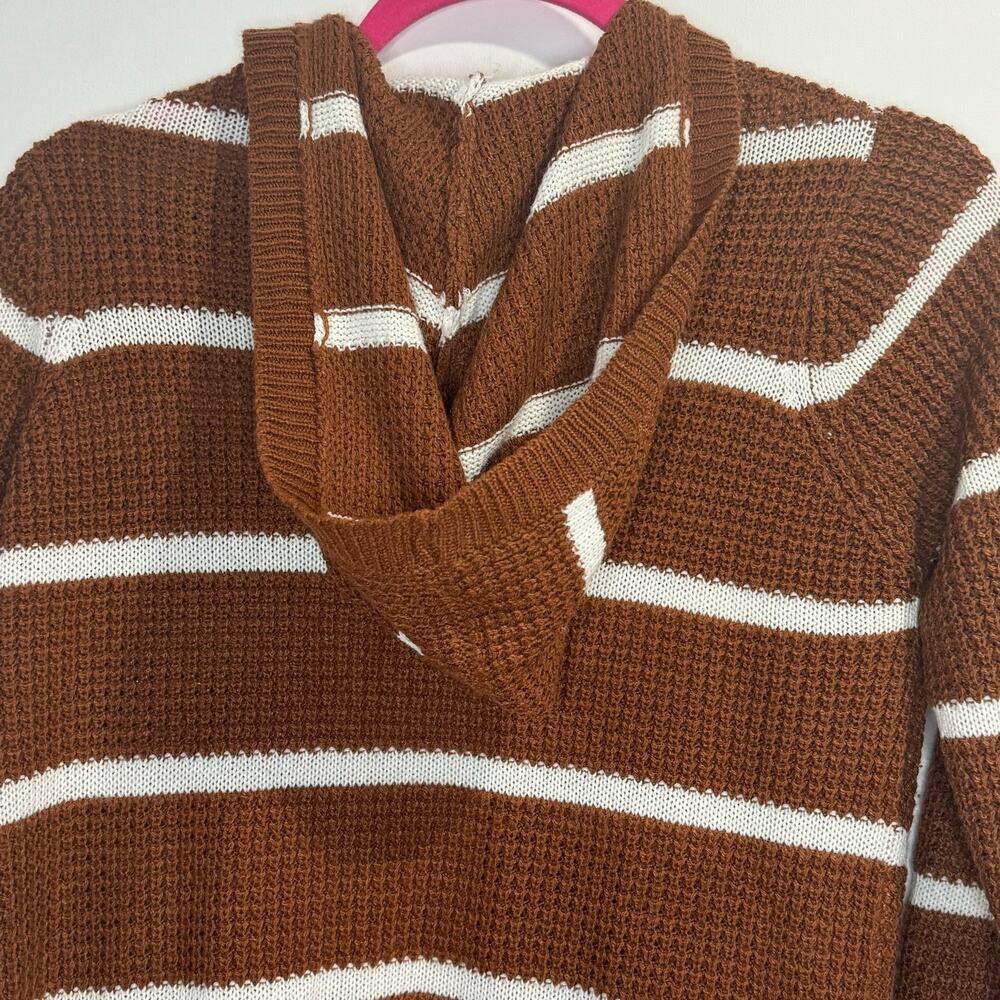 Moondance Knit Striped Hooded Long Cardigan Size M - Picture 6 of 6